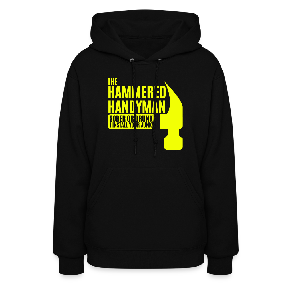 Hammered Handyman Women's Hoodie - Cozy with a DIY Twist - black