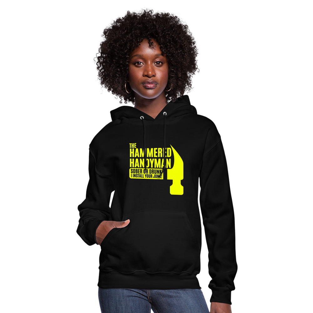 Hammered Handyman Women's Hoodie - Cozy with a DIY Twist - black