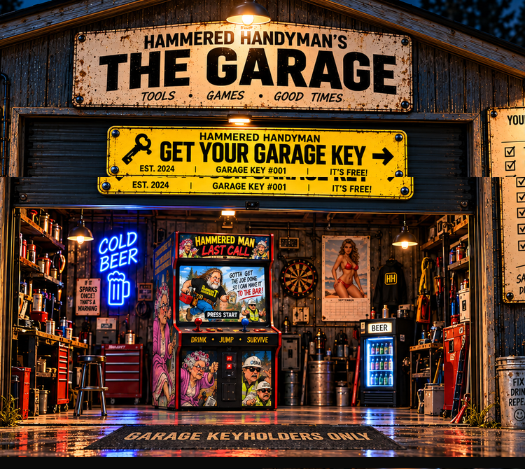 Hammered Handyman's The Garage — Arcade, exclusive content, leaderboards and member perks